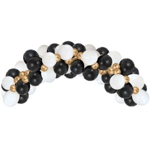 Ballongbåge Vit, Guld & Svart