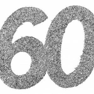 Konfetti silver 60 år, 6-pack