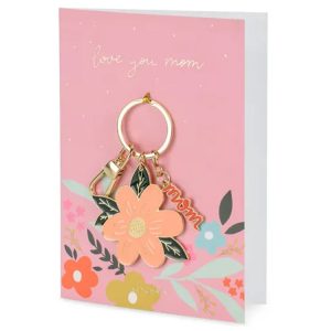 Kort med Nyckelring ”love you mom”